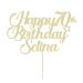 Personalised Happy Birthday Cake Topper Cake Decorations Double Sided Glitter Cake Toppers Custom Gifts for Women Men Friend with Any Age Name on 1st 10th 20th 30th 40th 50th (Champagne Gold)