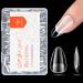 modelones Short Almond Nail Tips Pre-shaped Gel x Nail Tips Full Cover Fake Nails Soft Gel Acrylic Nail Tips Nail Extension False Gel x Nail Kit 216PCS 12Sizes A1-Short Almond