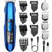 Beard Trimmer for Men, ERADREAM All-in-One Hair Trimmer Professional Electric Body Mustache Trimmer Multi Grooming Kit with Hair Clipper, Waterproof USB Rechargeable & LED Display, Blue