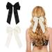 2 Pack Bow Hair Clips Black Hair Bows for Women Girls Large Bow Clips Hair Barrette Hair Accessories(Black Beige)
