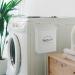 Magnetic Lint Bin for Laundry Room | Metal Trash Can with Lid | Farmhouse Lint Holder & Dryer Lint Brush - Stylish Storage Decor - Buy Online on SooperMarket.com