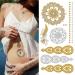 8 Sheets Gold Metallic Temporary Tattoos for Women - Shimmer Designs, Jewelry Fake Tattoo Stickers - Waterproof Body Makeup - Buy Online on SooperMarket.com