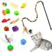 Malier Cat Toys Set - Interactive Collapsible Cat Tunnels, Feather Toy, Crinkle Balls - for Indoor Cats, Kittens, and Small Pets - A-Rainbow - Buy Online on SooperMarket.com