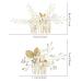 Gold Flower Leaf Hair Combs, Pearl Pins, Rhinestone Barrettes - 36 Pack Set for Wedding & Prom Hairstyles - Buy Online on SooperMarket.com