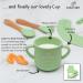 Bebefant Silicone Baby Weaning Set | Suction Bowl, Plate, Cup, Bib, Cutlery | Baby Led Weaning 6-Piece Set - Green - Buy Online on SooperMarket.com