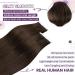 Laavoo Real Hair Tape Extensions #4 Dark Brown - 55cm 50g 20PCs - Invisible Brown Hair Extensions - Buy Online on SooperMarket.com