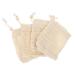 WOONEKY 4pcs Cotton Linen Soap Bag Net Foaming Net Foaming Hand Wash Exfoliating Soap Bag Khaki