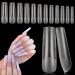Deciniee Full Cover Gel Nail Tips 240Pcs Square Straight Nail Tips for Gel Extensions 12 Sizes Square Nails Tips for Acrylic Nails Professional Nail Extension Tips for Salon Home Nail Design Long