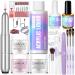 SAVILAND Acrylic Nail Kit with Nail Drill: Professional 0.5Oz Clear/White/Pink Acrylic Powder and Liquid Set with Nail Drill Acrylic Nail Brush Nails Kit Acrylic Set for Beginners DIY & Nail Salon White Purple Pink