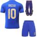 Hawkara argentina #10 away Messi Copa-American Football Children's jersey edition shorts sock set youth greats blue 26/152 (8-9 years)