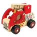 Bino Holzauto Feuerwehr Wooden toy Firefighto toy for children from 12 months (fold-out ladder hard PVC tires promotes hand/eye coordination dimensions: 17 x 12 x 9 cm) red