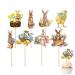 Easter Cupcake Toppers 8pcs Cartoon Paper Bunny Cupcake Decorations With Sticks Room Ornaments Cake Picks Cupcake Bunny Topper For Candy Box Cupcakes Photo Wall
