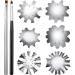 6 Piece French Tip Manicure Tool French Nail Trimmer Nail Guides French Nail Cutter V Smile Line Cutter Stainless Steel Nail Edge Template with 2 Piece Nail Brush for DIY Nail Art (Silver)