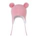 LANGZHEN Toddler Kids Infant Winter Hat Earflap Knit Warm Cap Fleece Lined Beanie for Baby Boys Girls 6-12 Months Classic -Pink