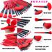 24-Piece Bamboo Handle Makeup Brush Set - Professional Foundation Blending Blush & Eye Brushes with Pouch & Brush Egg (Red) - International Shipping Available - Buy Online on SooperMarket.com