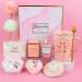 Gifts for women birthday present for women 14 oz coffee cups gift set with fragrance candle coffee socks swimming bomb gifts for women birthday presents for mother wife friends pink-lady