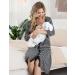 Marvmys Maternity Nightdress for Hospital Breastfeeding - 3/4 Sleeves Nursing Nightgown, V Neck Pajama for Pregnant Women - Black M - Buy Online on SooperMarket.com
