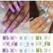 French Tip Nail Art Stickers - 24 Colorful Water Decals for DIY Manicure | Cute Heart & Star Designs for Women & Girls - Buy Online on SooperMarket.com