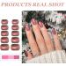 24PC Short Holographic Red Fake Nails Set with Glue - Elegant Touch Press On Nails for Women - Perfect for Party Daily Wear (JP1979) - Buy Online on SooperMarket.com
