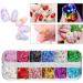 Nail Seedlettes - 36 Glitter Sequin Shapes (Hearts Stars Moons) | Holographic Nail Art Accessories for DIY Crafts & Decorations - Buy Online on SooperMarket.com