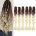 Art hair for single-braid Kanecalon Kunsthaar Braun Blond 24 inch 6 pieces Braids Extensions Hair for Box Barids Crochet Twist Lichen Hair (Brown Blond) Brown-Blonde