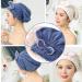 Jseng 2PC Microfiber Hair Drying Caps - Fast Drying Hair Turban Wrap Towels for Girls and Women - Soft & Absorbent - Blue+beige - Buy Online on SooperMarket.com