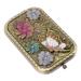 Lurrose Double Sided Vintage Foldable Mirror Handheld Makeup Mirror Metal Cosmetic Mirror Hairdressing Mirror for Women Girls