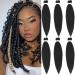 Xusuperb Short Pre Stretched Braiding Hair 1b Black 16 inch Short Easy Braids Extensions Black Kanecalon Kunsthaar for braiding 6 packs Soft Knotless Yaki-Textur braids Hair extensions (1b) 40.6 cm (6 Pack) 1b