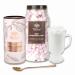 Whittard of Chelsea Luxury White Hot Chocolate Gift Set Bundle with Luxury White Hot Chocolate Mini Marshmallows & Glass Mug with Rose Gold Spoon Hot Chocolate Gifts for Her/Him