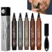 Elmys Beard Filling Pen Waterproof Beard Filling Pen Kit Long Lasting Coverage Beard Pencil Filler for Men Black Shape & Define Your Beard Natural (Mixed-5PCs)