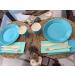 Le Nappage Turquoise 50 Cotton Napkins - 2-Ply FSC Certified 33x33 cm - Premium Disposable Tableware for Events - Buy Online on SooperMarket.com