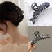Gunmetal Fishbone Metal Hair Claw Clip - Elegant, Strong Hold for Thick/Thin Hair - Stylish Accessory for Women - Large Size - Buy Online on SooperMarket.com