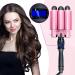 Awhoas 3 Barrel Curling Iron 32MM Hair Waver | Triple Barrel Hair Crimper for Women | Pink Curling Wand with LCD Temp Display - Buy Online on SooperMarket.com
