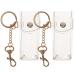 2Pcs PVC Pouch Keychain Transparent Sleeve Lipstick Holder with Golden Key Rings Fashionable Key Chain Holder