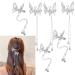 Flymind 6Pcs Moving Butterfly Tassel Hair Clips  Elegant Tassel Butterfly Hairpin Antique Side Clip Will Move Hairpins Decorative Hair Accessories for Women Girls (Silver)