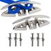 SHENGHUISS 2 Pcs 5 Inch Boat Flip Up Folding Cleat Stainless Steel 316 Deck Flush Dock Mount Cleat Mooring Rope Cleat w/Fasteners