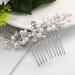 Brishow Crystal Bride Wedding Hair Comb - Pearl Bridal Hair Accessories (Silver) - Buy Online on SooperMarket.com