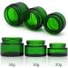 Zeoabsy 12-Piece 20ml Green Glass Cream Jar Set with Black Screw Caps & Spatulas | Ideal for Gels & Creams - International Shipping Available - Buy Online on SooperMarket.com