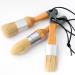 Mister Rui - Chalk Wax Paint Brush, 3pcs, Chalk Paint Brushes for Furniture, Small Wax Brush for Chalk Paint, Acrylic Paint, Milk Paint, Natural Bristles Stencil Brushes, No Shedding
