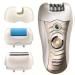 Sminiker 3 in 1 Lady Rechargeable Waterproof Hair Removal Kit ( Bikini Trimmer, Hair Epilator, Callus Remover ) with 2 Mode Power Switch, LED Hair Shaver for Arm, Underarm, Bikini Line & Legs (Gold)