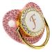 Gold Baby Pacifier Rhinestone Covered Rhinestone Lightweight Pacifier Set for 6-18 Months Baby Home Use (Letter F)