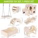 Byzesty Wooden Hamster House - 7 Piece DIY Toy & Accessories for Guinea Pigs Dwarf Hamsters Chinchillas | Fun Roller Bridge Rocker & Swing - Buy Online on SooperMarket.com