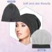 Silk Bonnet Sleep Cap with Satin Lining for Medium Curly Hair - Grey - Buy Online on SooperMarket.com