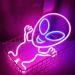 Alien Pink Neon Light | LED Astronaut Wall Art & Party Decoration | Gaming Setup & Christmas Night Light - Buy Online on SooperMarket.com