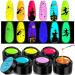 SAVILAND 2 in 1 Glows In The Dark Gel Paint Set - Luminous Gel Nail Polish Set  6 Colors Neon Painting Gel Soak Off U V/LED Gel Nail Manicure Kit for DIY Drawing Nails Art Design C2-Glows In The Dark Gel Paint Set