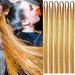 Gold Hair Tinsel Extensions - 250 Strands Holographic Sparkle Glitter for Women - Synthetic Straight Hair Decoration - 1200 Gold Strands - Buy Online on SooperMarket.com