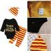 Baby Boys Girls Snuggle This Muggle Outfit Set | Black Long Sleeve Bodysuit & Striped Pants with Hat | 0-6 Months - Buy Online on SooperMarket.com