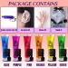 Temporary Hair Dye  Glow in the Dark Paint for Hair & Body  Super Hair Chalk for Girls  Kids Hair Dye for Party Supplies  Unique Hair Coloring Product Gifts for Kids Glow_Red_Blue_Sliver_Green_Yellow_Purple - Buy Online on SooperMarket.com