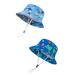 LANGZHEN Beach Sun Protection Hat for Baby Girls Adjustable Toddler Kids Hat Wide Brim Summer Play Hat with Chin Strap whale+fish school 2-4 Years