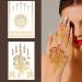 Xmasir 10 Sheets Gold Henna Tattoo Sticker - Temporary Metallic Glitter Tattoos for Women - Waterproof Indian Arabian Body Art Paint - Buy Online on SooperMarket.com